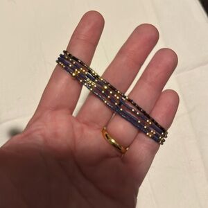 ENewton Lot of 4 Navy and Gold Bracelets